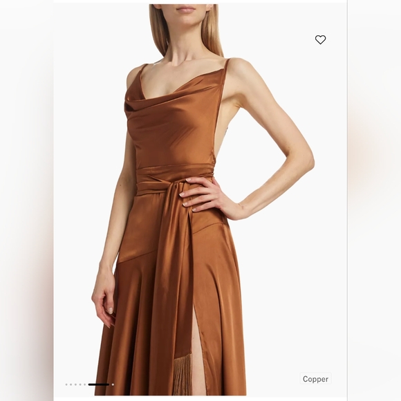 NWT Bronx and Banco Leo Silk-Blend Tie-Waist Maxi Dress - Picture 6 of 9